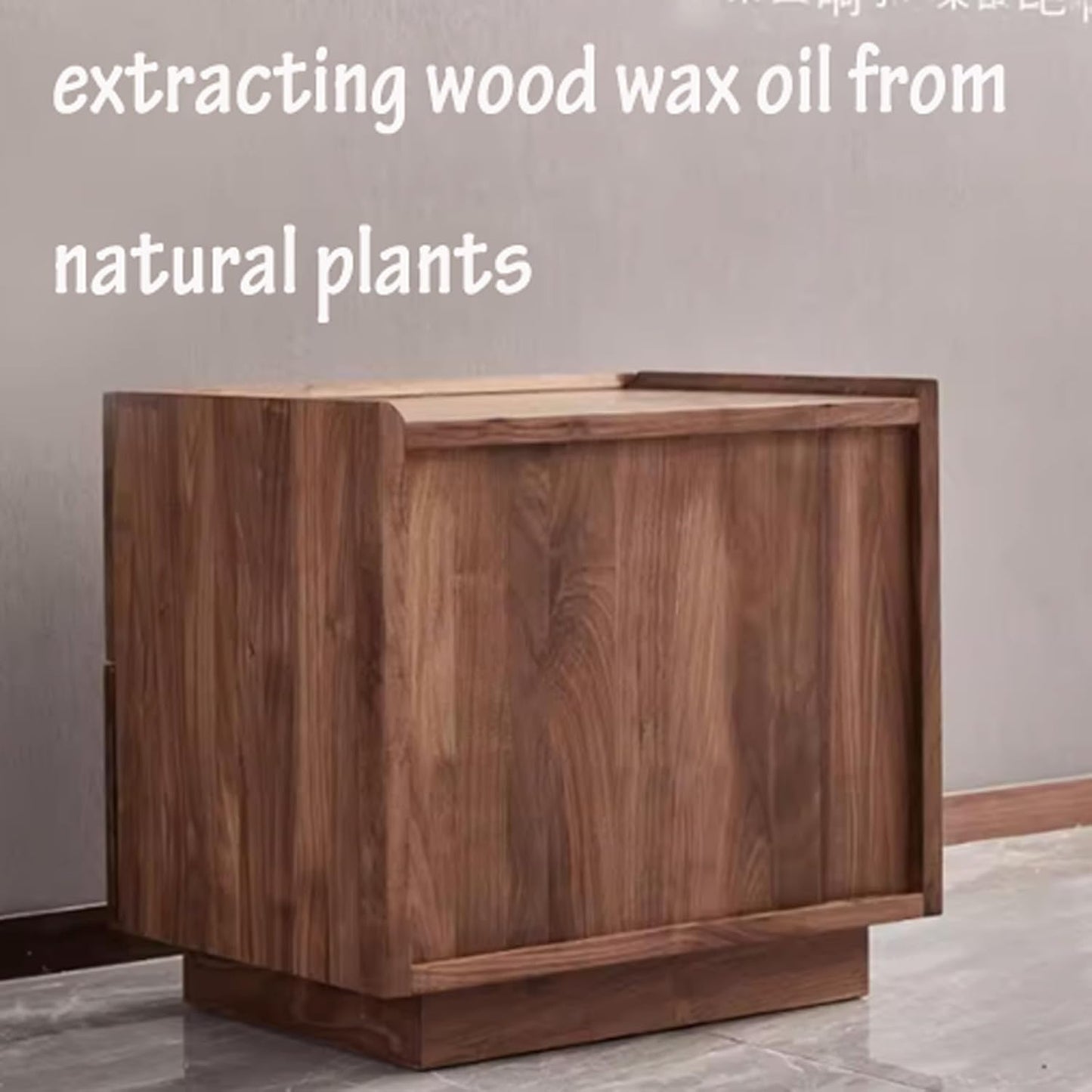 Rectangular Nordic Wooden BedHead Cabinet Modern Light Luxury Black Walnut Storage Cabinet Pastoral Comfortable Storage Cabinet Delicate Slim Nightstand