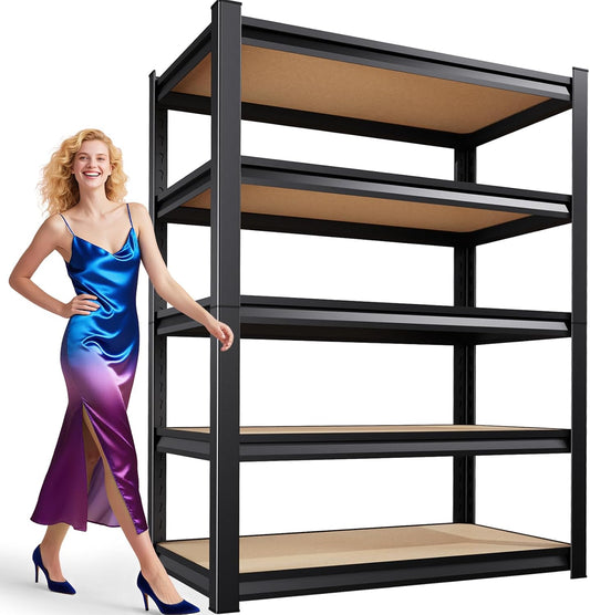 72"/46" W Garage Shelving Heavy Duty, 2200LBS Garage Storage Shelves, Adjustable Metal Shelving Unit, Easy Assembly Utility Storage Rack Shelf for Basement, Warehouse, Pantry (72"H*45.6"W*19.7"D)