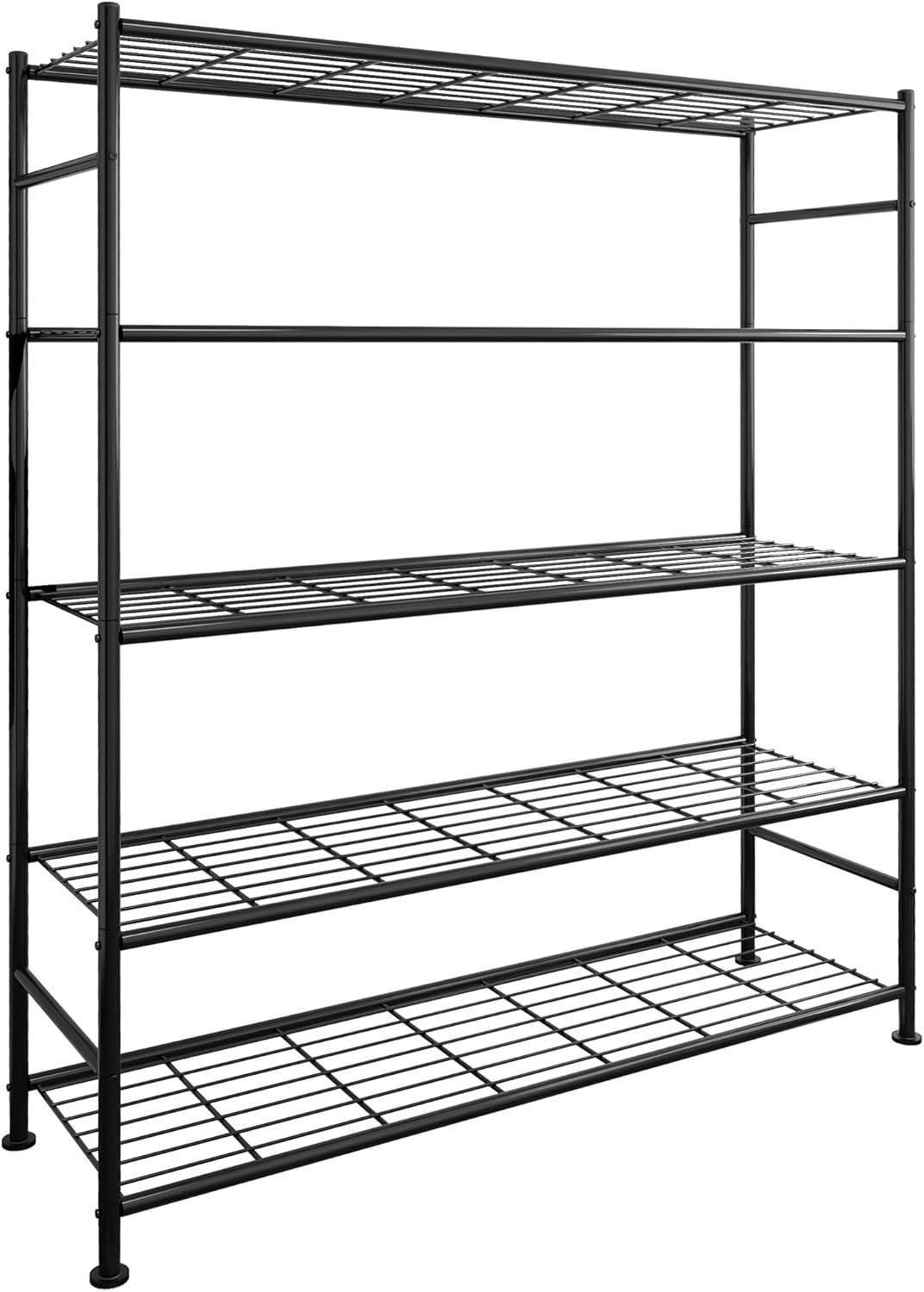 Storage Shelves - 3 Tier Shelf Organizer, Sturdy Metal Garage Shelving with Adjustable Leveling Feet, Space-Saving Shelves Organizer for Pantry, Laundry, Kitchen (18" x 12" x 30", Black)