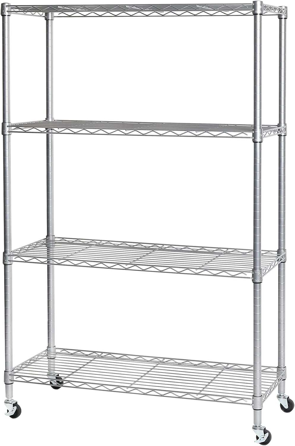 Seville Classics 5-Tier Wire Shelving with Wheels, 5-Tier, 30"" W x 14"" D (NEW MODEL), Chrome Plating, Plated Steel