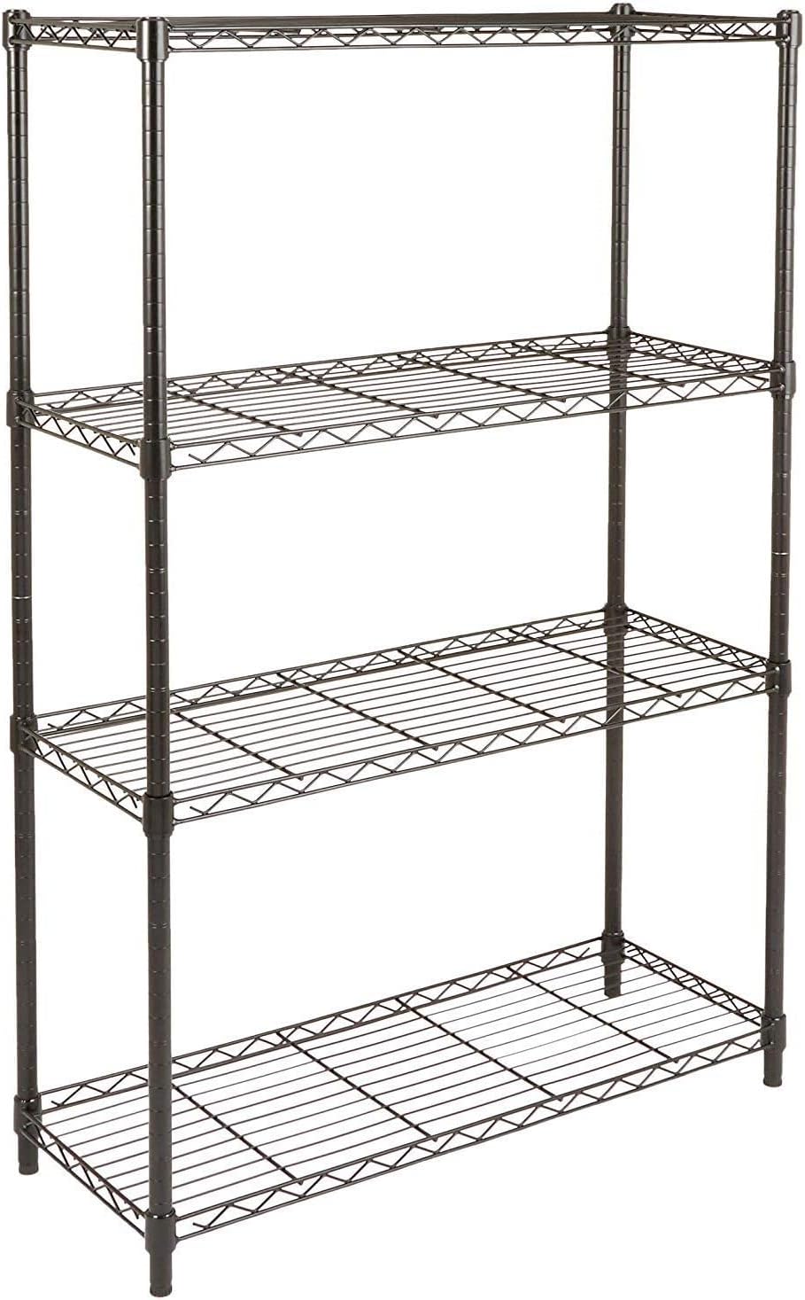 Amazon Basics 5-Shelf Adjustable Heavy Duty Steel Wire Rack Storage Shelving Organizer for Kitchen, Garage, 36" L x 14" W x 72" H, Black