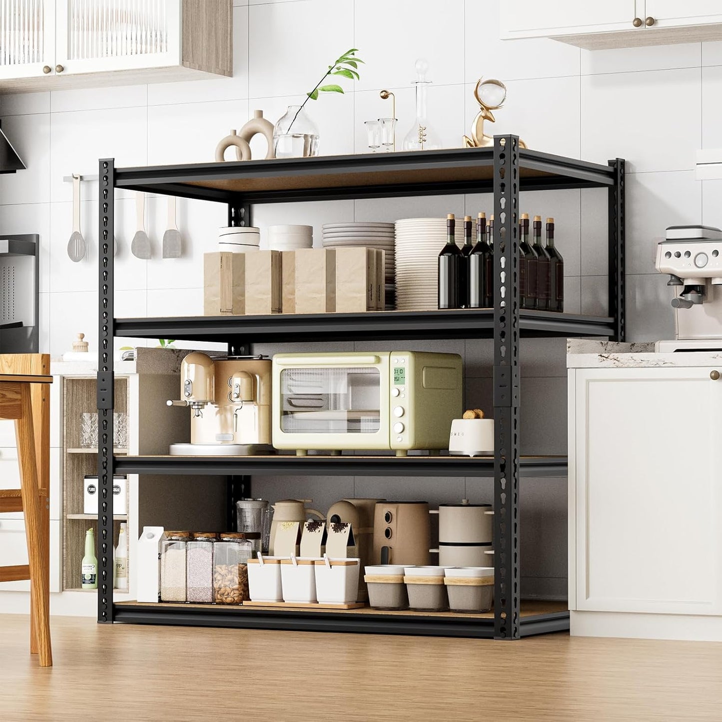 4-Tier 40" W x 20" D x 60" H Garage Shelving Storage Rack 2000LBS Metal Storage Shelves Units Basement Utility Shelf Adjustable Pantry Shelving