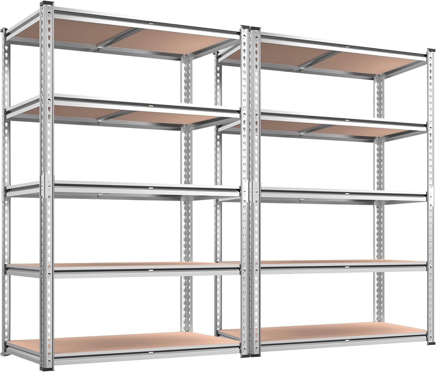 REIBII 2020LBS Storage Shelves 5 Tier Garage Shelving Heavy Duty, Adjustable Metal Shelving Unit, Garage Shelves for Basement, Warehouse, Pantry, 72" H x 35.55" W x 16" D, Black