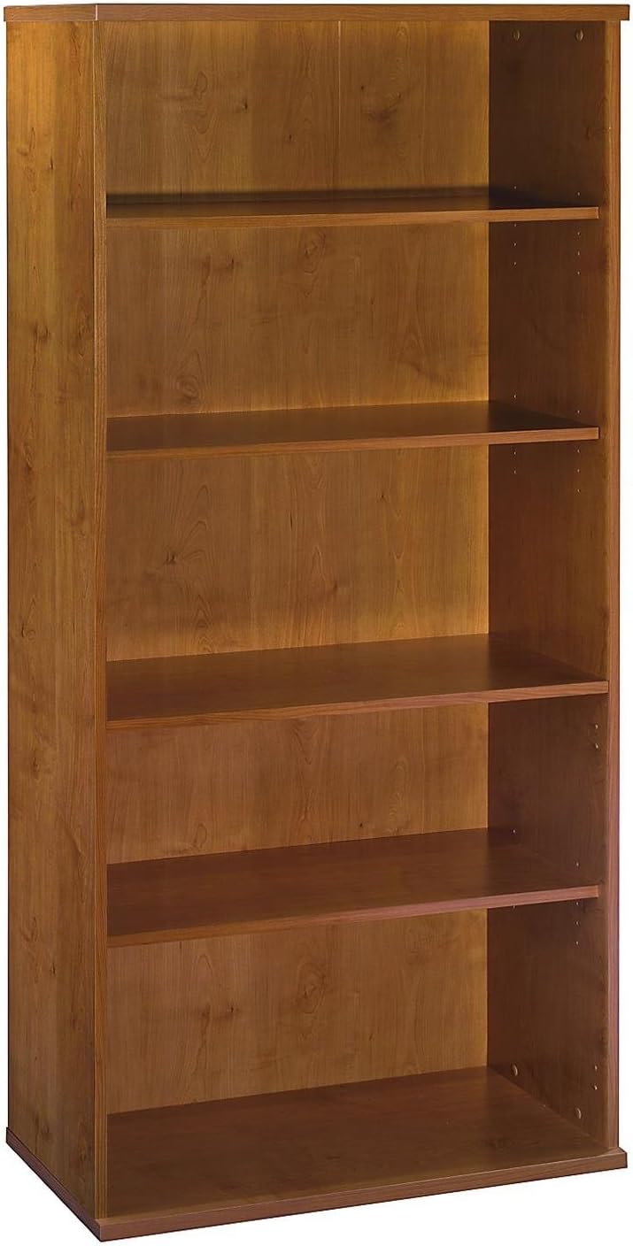 Bush Business Furniture Series C Tall 5 Shelf Bookcase in Mahogany, Large Storage and Display Bookshelf for Home or Professional Office