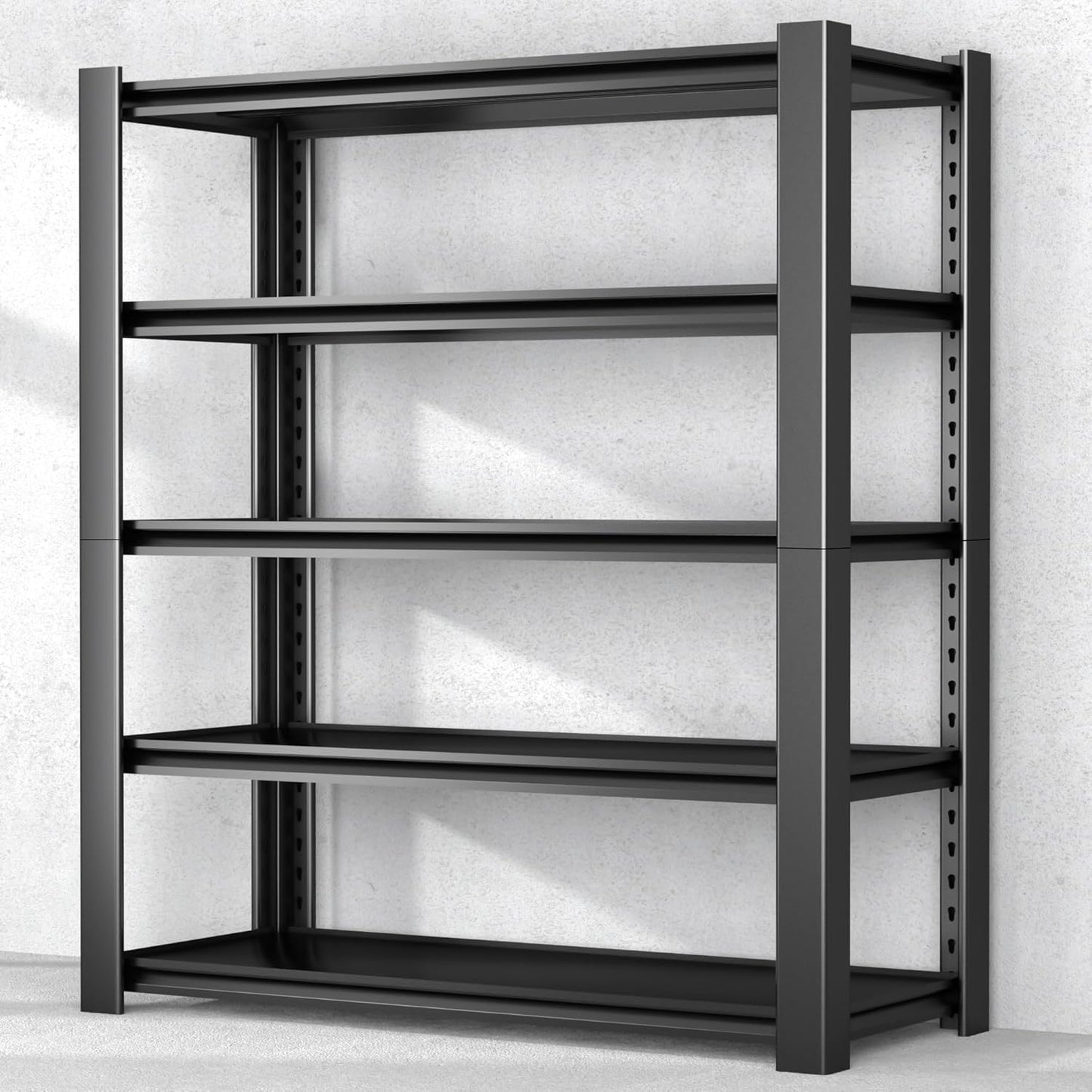 5-Tier Garage Shelving Heavy Duty, 3000 LBS Capacity Metal Storage Rack 76" H x 60" W x 24" D, Adjustable Steel Shelves Unit for Garage, Warehouse, Basement, Pantry, Workshop.1 Pack