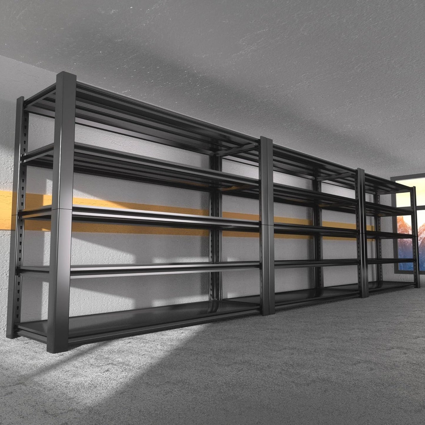 3020LBS Standing Shelf Units 72" H x 48″W x 20" D,Heavy Duty Garage Shelving Units and Storage, 5-Tier Metal Shelves, Storage Rack for Garage Organization, Basement, Workshop, 1Pack